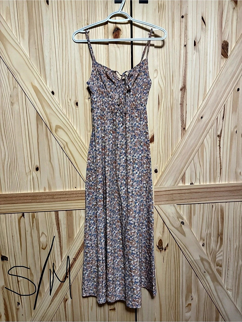 Floral Maxi Dress in Blue & Pink Like New